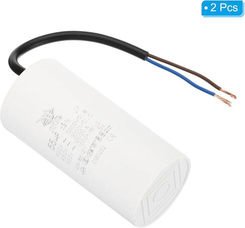 PATIKIL CBB60 55uf Running Capacitor,2Pcs AC 450V 2 Wires 50/60Hz Cylinder 105x48mm for Water Pumps, Washing Machines Motor Start in Kuwait
