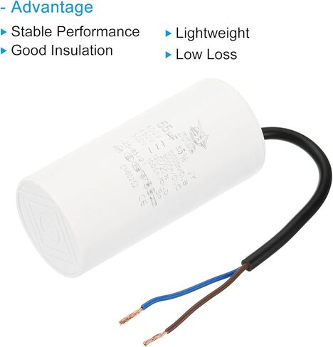 PATIKIL CBB60 55uf Running Capacitor,2Pcs AC 450V 2 Wires 50/60Hz Cylinder 105x48mm for Water Pumps, Washing Machines Motor Start in Kuwait
