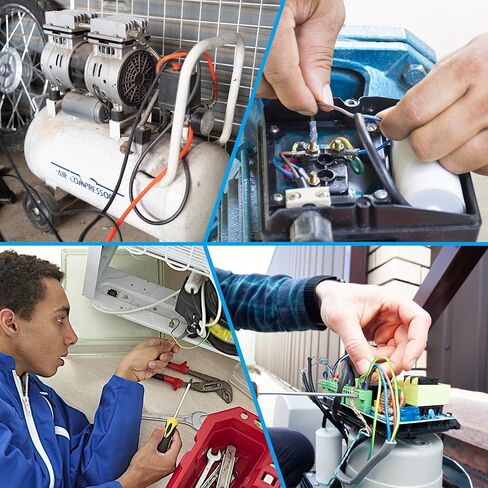 PATIKIL CBB60 55uf Running Capacitor,2Pcs AC 450V 2 Wires 50/60Hz Cylinder 105x48mm for Water Pumps, Washing Machines Motor Start in Kuwait