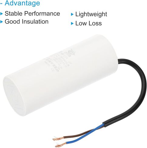 PATIKIL CBB60 55uf Running Capacitor,2Pcs AC 450V 2 Wires 50/60Hz Cylinder 105x48mm for Water Pumps, Washing Machines Motor Start in Kuwait
