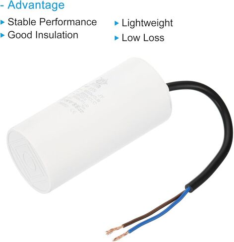 PATIKIL CBB60 55uf Running Capacitor,2Pcs AC 450V 2 Wires 50/60Hz Cylinder 105x48mm for Water Pumps, Washing Machines Motor Start in Kuwait