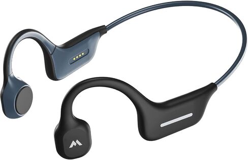 MOING Wireless Bone Conduction Headphones, Open Ear Sports Bluetooth Headset with Reflective Strips, Built-in Mic and IP56 Waterproof Certified for Workouts, Night Running, Cycling, Black (DG08) in Saudi Arabia
