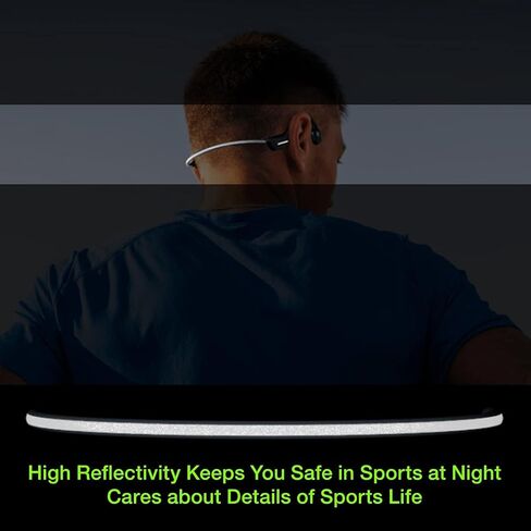 MOING Wireless Bone Conduction Headphones, Open Ear Sports Bluetooth Headset with Reflective Strips, Built-in Mic and IP56 Waterproof Certified for Workouts, Night Running, Cycling, Black (DG08) in Saudi Arabia
