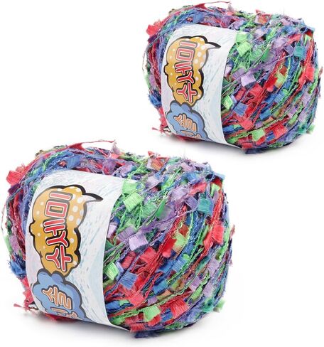 Toothbrush Yarn for Crocheting 2 Skeins Polyester 100%, 1.4oz(40g) Each, 65 Yards per Skein (S-01) in Saudi Arabia