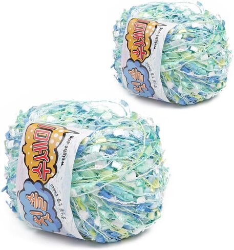 Toothbrush Yarn for Crocheting 2 Skeins Polyester 100%, 1.4oz(40g) Each, 65 Yards per Skein (S-01) in Saudi Arabia