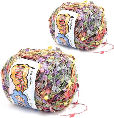 Toothbrush Yarn for Crocheting 2 Skeins Polyester 100%, 1.4oz(40g) Each, 65 Yards per Skein (S-01) in Saudi Arabia