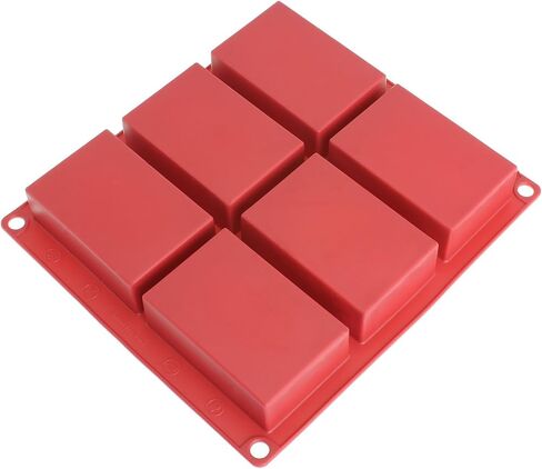 Silicone Soap Molds [Bar Soap, 6 Cup] Handmade Sopa Resin Molds - Non Stick, BPA Free, 100% Silicon & Dishwasher Safe Silicon Bakeware Tin - Kitchen Rubber Tray in Saudi Arabia