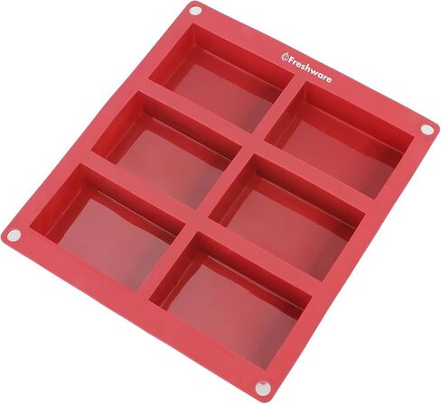 Silicone Soap Molds [Bar Soap, 6 Cup] Handmade Sopa Resin Molds - Non Stick, BPA Free, 100% Silicon & Dishwasher Safe Silicon Bakeware Tin - Kitchen Rubber Tray in Saudi Arabia