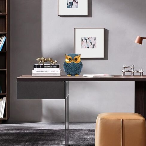 Owl Figurines Home Decor, Owl Decorations for Home, Owl Decor Home Décor Accents for Home, Office, Shelf - Owl Gifts for Women, Cute Owl Statue (Blue) in Saudi Arabia