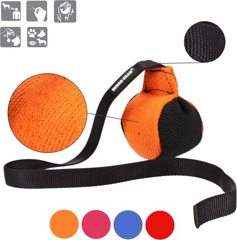 Dingo Gear training french linen toy ball with long handle, dog toy for fetch, reward, dog training, color blue-black S02815 in Saudi Arabia