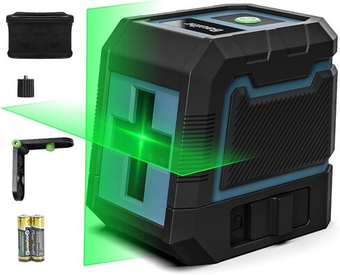 مستوى الليزر ذاتي التسوية من باويهر، مستوى ليزر أخضر متقاطع بطول 100 قدم مع تعديل السطوع، وضع التسوية الذاتية اليدوية IP54 مقاوم للماء والبطارية متضمنة in Kuwait