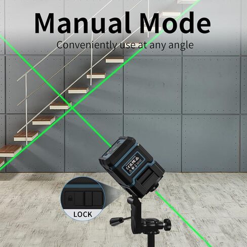 مستوى الليزر ذاتي التسوية من باويهر، مستوى ليزر أخضر متقاطع بطول 100 قدم مع تعديل السطوع، وضع التسوية الذاتية اليدوية IP54 مقاوم للماء والبطارية متضمنة in Kuwait