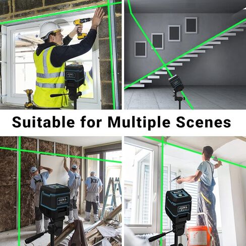 مستوى الليزر ذاتي التسوية من باويهر، مستوى ليزر أخضر متقاطع بطول 100 قدم مع تعديل السطوع، وضع التسوية الذاتية اليدوية IP54 مقاوم للماء والبطارية متضمنة in Kuwait
