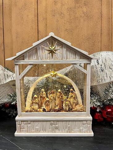 RAZ Imports 2022 Holiday Water Lanterns 10" Nativity with Star Musical Lighted Water Creche in Saudi Arabia