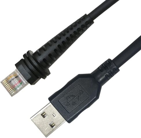 USB Barcode Scanner Cable, 2 Meters Straight RJ45 to USB Port Scanner Cord for Honeywell 1990iXR 1470g 1200G 1500G Barcode Scanner (2M / 6FT Flatted USB Port) in Kuwait