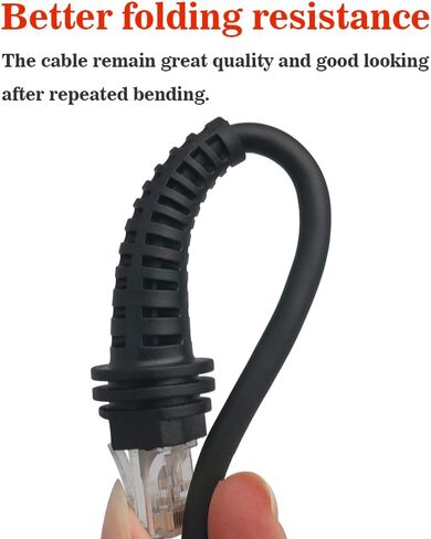 USB Barcode Scanner Cable, 2 Meters Straight RJ45 to USB Port Scanner Cord for Honeywell 1990iXR 1470g 1200G 1500G Barcode Scanner (2M / 6FT Flatted USB Port) in Kuwait