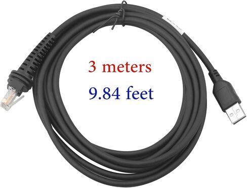 USB Barcode Scanner Cable, 2 Meters Straight RJ45 to USB Port Scanner Cord for Honeywell 1990iXR 1470g 1200G 1500G Barcode Scanner (2M / 6FT Flatted USB Port) in Kuwait