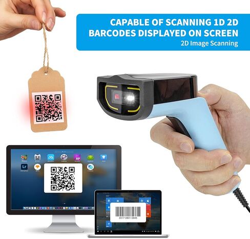 NETUM السلكية 2D QR الباركود الماسح الضوئي المحمولة التلقائي قارئ الباركود / تصوير (QR، PDF417، GS1 مصفوفة البيانات) مع كابل USB DS7100 in Kuwait