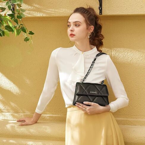 Jackie&Jill Quilted Crossbody Bags for Women,Small Shoulder Purse with Chain Strap,Classic Square Satchel Handbag. in Saudi Arabia