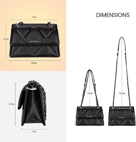 Jackie&Jill Quilted Crossbody Bags for Women,Small Shoulder Purse with Chain Strap,Classic Square Satchel Handbag. in Saudi Arabia