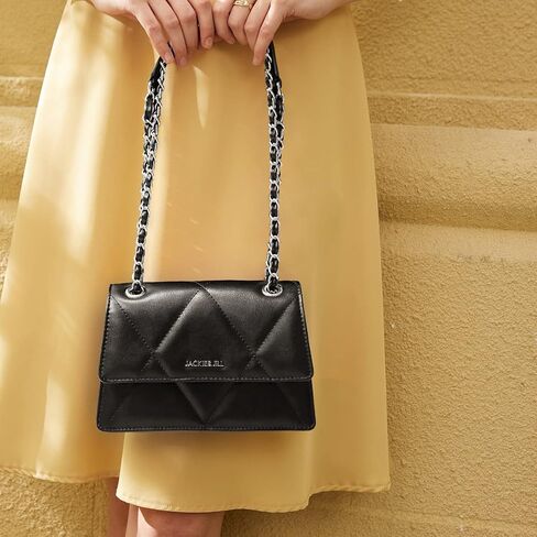 Jackie&Jill Quilted Crossbody Bags for Women,Small Shoulder Purse with Chain Strap,Classic Square Satchel Handbag. in Saudi Arabia
