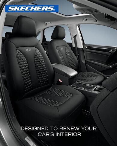 Skechers Memory Foam™ Car Seat Cover Full Sets, Hexcomb Breathable Thick Seat Covers, Airbag Compatible, Automotive Comfort & Protection for Most Cars,Van,Trucks, SUVs (Green,Full Set) in Kuwait