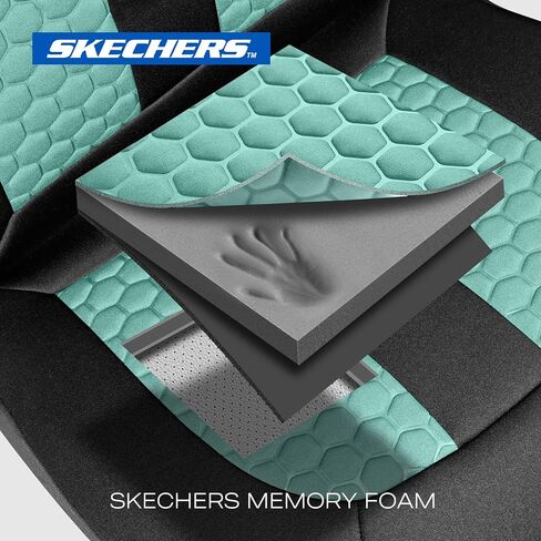 Skechers Memory Foam™ Car Seat Cover Full Sets, Hexcomb Breathable Thick Seat Covers, Airbag Compatible, Automotive Comfort & Protection for Most Cars,Van,Trucks, SUVs (Green,Full Set) in Kuwait