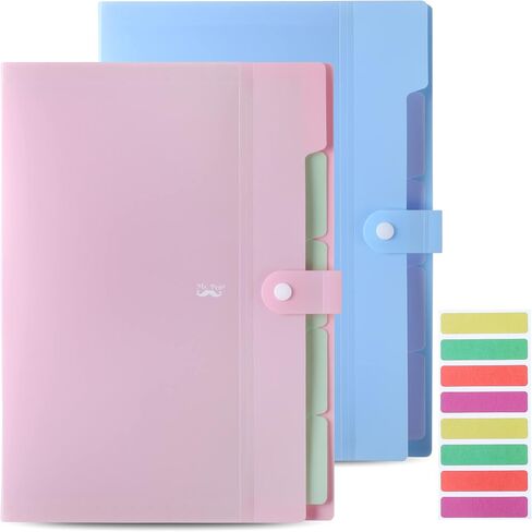 Mr. Pen Expanding File Folder, 2 Pack, A4/Letter Size, Polypropylene Material, 12.75 x 9.8 in, 5 Expandable Pockets, Colorful Tabs in Saudi Arabia