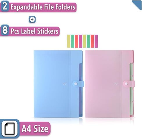 Mr. Pen Expanding File Folder, 2 Pack, A4/Letter Size, Polypropylene Material, 12.75 x 9.8 in, 5 Expandable Pockets, Colorful Tabs in Saudi Arabia