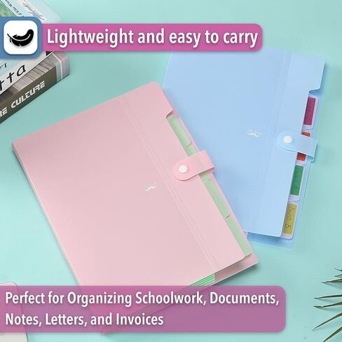 Mr. Pen Expanding File Folder, 2 Pack, A4/Letter Size, Polypropylene Material, 12.75 x 9.8 in, 5 Expandable Pockets, Colorful Tabs in Saudi Arabia