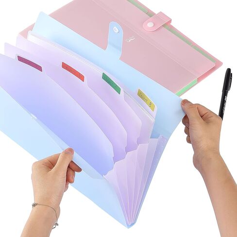 Mr. Pen Expanding File Folder, 2 Pack, A4/Letter Size, Polypropylene Material, 12.75 x 9.8 in, 5 Expandable Pockets, Colorful Tabs in Saudi Arabia