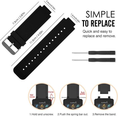 Band for Garmin Vivoactive, Soft Silicone Replacement Watch Band for Garmin Vivoactive/Vivoactive Acetate (No Tracker, Replacement Bands Only) in Saudi Arabia