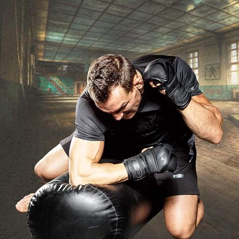 قفازات RDX MMA الهجينة للسجال، جلد مايا مخفي، راحة يد مفتوحة التهوية، قفازات مبطنة للفنون القتالية كيك بوكسينغ الملاكمة التايلاندية للقتال، الرجال البالغين، حقيبة اللكم والوسادات للتمرين in Kuwait