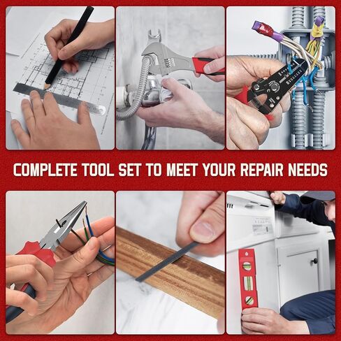 مجموعة أدوات منزلية مكونة من 379 قطعة من Sundpey - مجموعة أدوات إصلاح منزلية وسيارات كاملة محمولة - حقيبة تخزين صندوق الأدوات الأساسية العامة مع درج - مجموعة أدوات أساسية كاملة للحرفيين وصانعي المنازل ومالكي المنازل in Kuwait