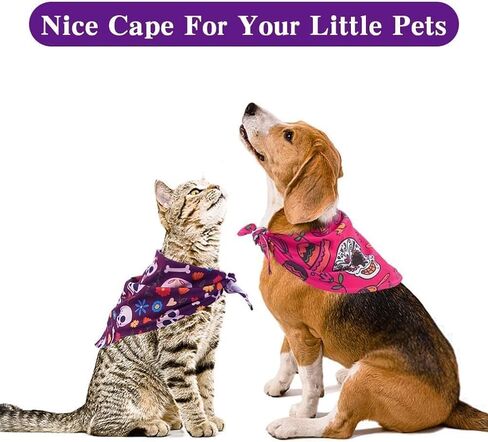 BINGPET 4 عبوات من عصابات الكلاب، وشاح مرايل كلب مثلث ناعم ملون أنيق، منديل قابل للغسل لحفلات المهرجانات للفتيات الصغيرات أو الأولاد والقطط (الأحمر والأرجواني والأسود والبرتقالي) in Kuwait