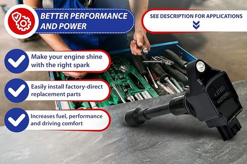 مجموعة من 4 قطع من ملف الإشعال 22448-ED000 C1696 UF549 + شمعات الإشعال OEM B2401-JA01JNW المتوافقة مع نيسان وإنفينيتي in Kuwait
