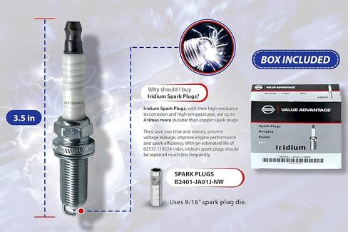 مجموعة من 4 قطع من ملف الإشعال 22448-ED000 C1696 UF549 + شمعات الإشعال OEM B2401-JA01JNW المتوافقة مع نيسان وإنفينيتي in Kuwait