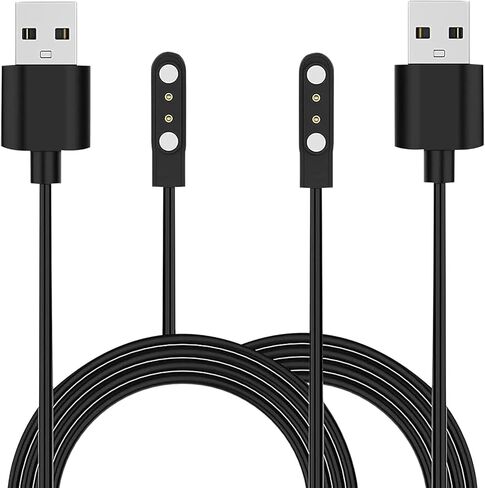 شاحن الساعة الذكية للساعة الذكية KE3/EW5 KE3/EW5 كابل شحن USB مغناطيسي طويل 2 حزمة أسود in Kuwait