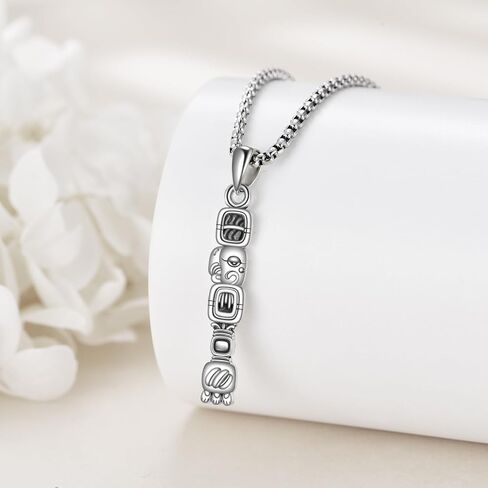 YFN Mayan Necklace Sterling Silver Aztec Mayan Calendar Pendant Religious Jewelry Mayan Gifts for Women Men in Saudi Arabia