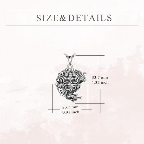 YFN Mayan Necklace Sterling Silver Aztec Mayan Calendar Pendant Religious Jewelry Mayan Gifts for Women Men in Saudi Arabia
