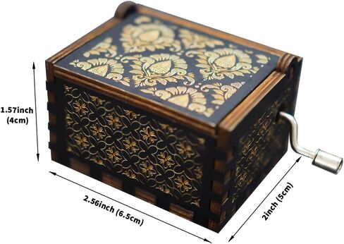 Happy Birthday to You Wood Music Box, Mini Laser Engraved Vintage Wooden Musical Boxes Gifts for Mom,Lover,Friends,Grandmother on Birthday in Saudi Arabia