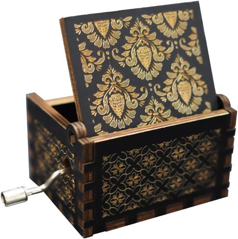 Happy Birthday to You Wood Music Box, Mini Laser Engraved Vintage Wooden Musical Boxes Gifts for Mom,Lover,Friends,Grandmother on Birthday in Saudi Arabia