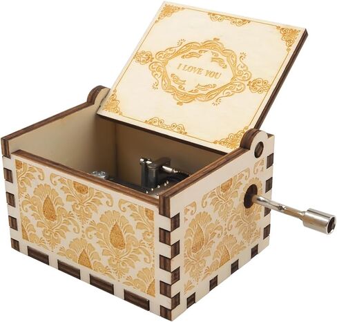 Happy Birthday to You Wood Music Box, Mini Laser Engraved Vintage Wooden Musical Boxes Gifts for Mom,Lover,Friends,Grandmother on Birthday in Saudi Arabia