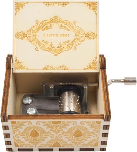 Happy Birthday to You Wood Music Box, Mini Laser Engraved Vintage Wooden Musical Boxes Gifts for Mom,Lover,Friends,Grandmother on Birthday in Saudi Arabia