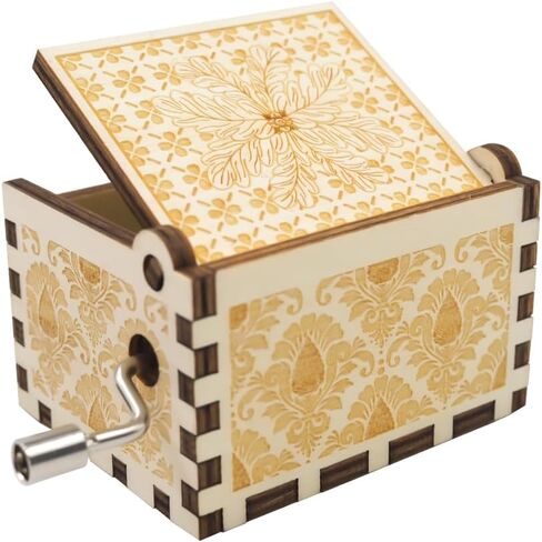 Happy Birthday to You Wood Music Box, Mini Laser Engraved Vintage Wooden Musical Boxes Gifts for Mom,Lover,Friends,Grandmother on Birthday in Saudi Arabia