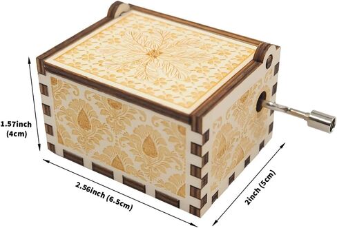 Happy Birthday to You Wood Music Box, Mini Laser Engraved Vintage Wooden Musical Boxes Gifts for Mom,Lover,Friends,Grandmother on Birthday in Saudi Arabia