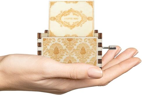 Happy Birthday to You Wood Music Box, Mini Laser Engraved Vintage Wooden Musical Boxes Gifts for Mom,Lover,Friends,Grandmother on Birthday in Saudi Arabia