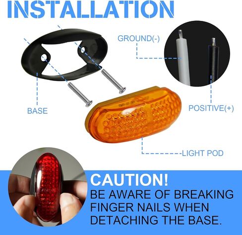 Side Marker Lights 4Pcs Red Amber Wide Angle DC 12V 24V IP68 Waterproof Clearance Light for Truck Trailer (2 Amber + 2 Red) in Saudi Arabia
