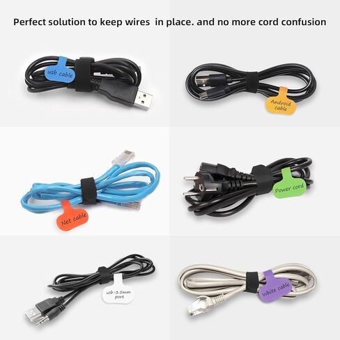 80 قطعة من روابط الكابلات القابلة لإعادة الاستخدام ومجموعات ملصقات الكابلات، روابط كابلات تثبيت قابلة لإعادة الاستخدام مع خطاف وحلقة. إدارة كابلات الأسلاك لتنظيم المنزل والمكتب ومراكز البيانات، 60 رابط كابل + 20 ملصق كابل. متعدد الألوان in Kuwait