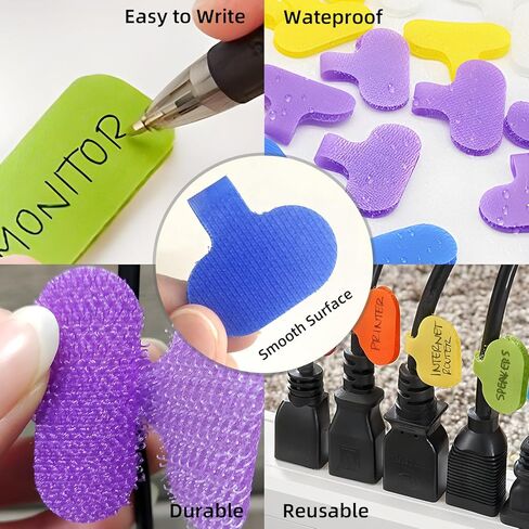 80 قطعة من روابط الكابلات القابلة لإعادة الاستخدام ومجموعات ملصقات الكابلات، روابط كابلات تثبيت قابلة لإعادة الاستخدام مع خطاف وحلقة. إدارة كابلات الأسلاك لتنظيم المنزل والمكتب ومراكز البيانات، 60 رابط كابل + 20 ملصق كابل. متعدد الألوان in Kuwait